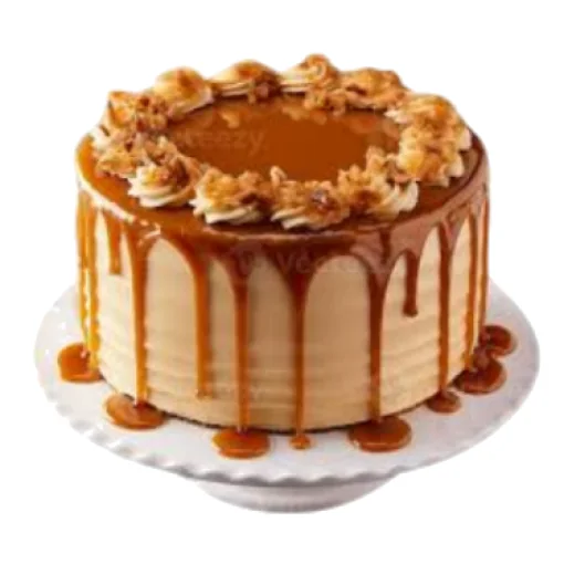Caramel cake with a caramel drip